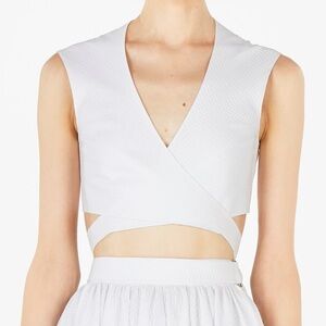 NWT ALAIA WRAP-EFFECT BELTED COTTON TOP